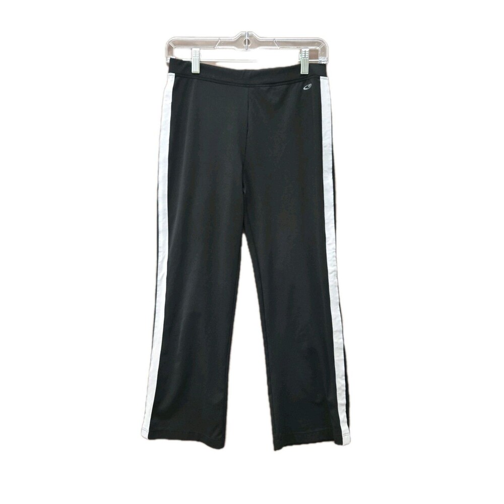 C9 Champion Womens Track Pants Size M Medium Black White Stripe Athletic Yoga
